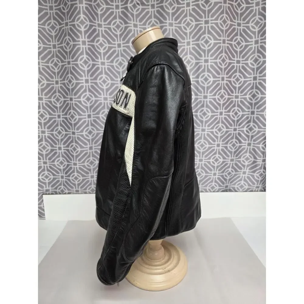 VTG Harley Davidson Womens Black Leather Jacket 2XL